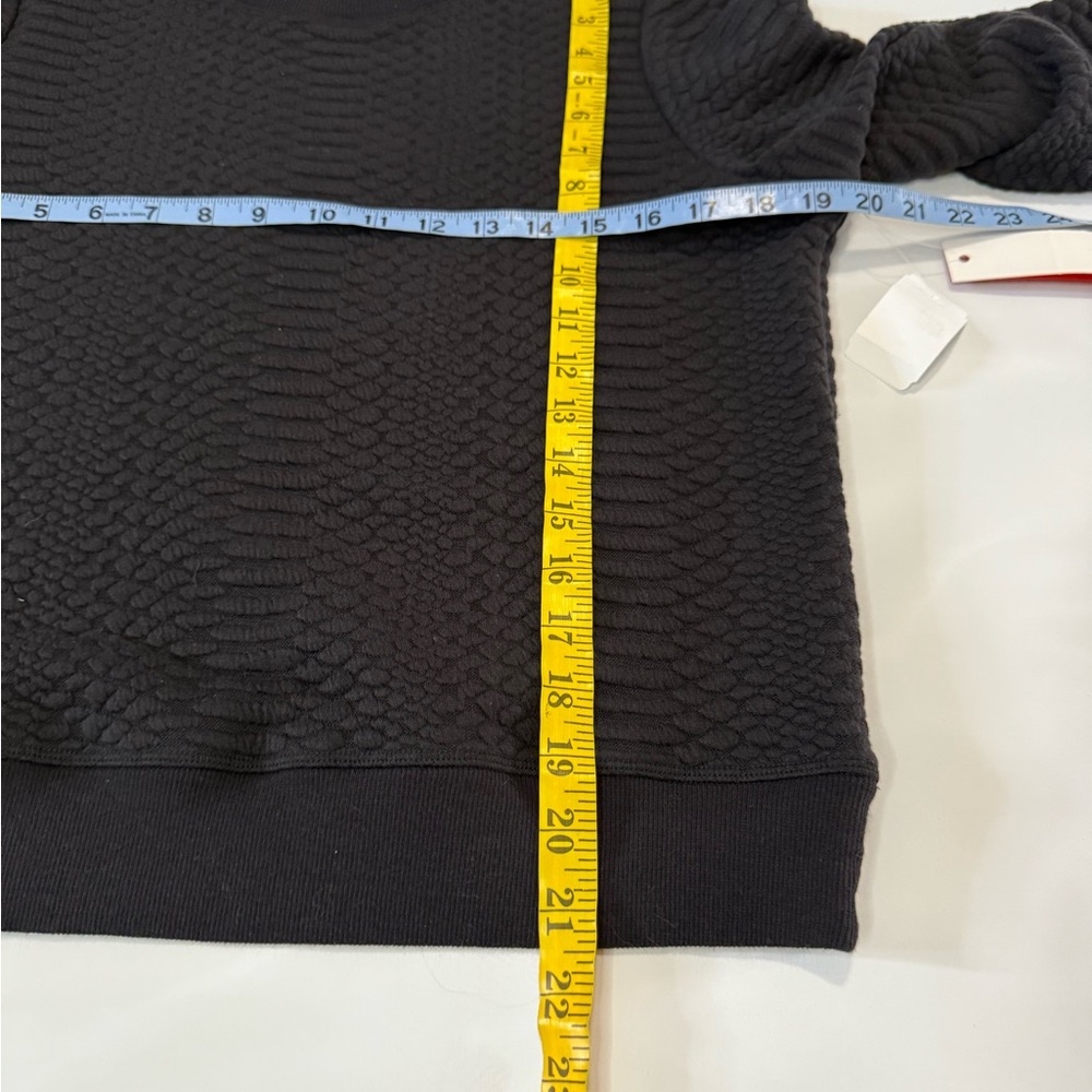 Good American NWT Black Textured Crewneck Sweatshirt In size 2 - Picture 8 of 11
